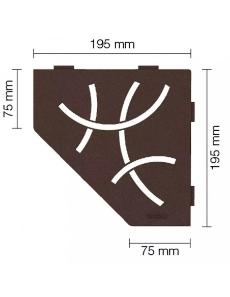 Tablette d'angle de douche SHELF-E-S2 19,5x19,5cm CURVE D6 SCHLUTER - 20