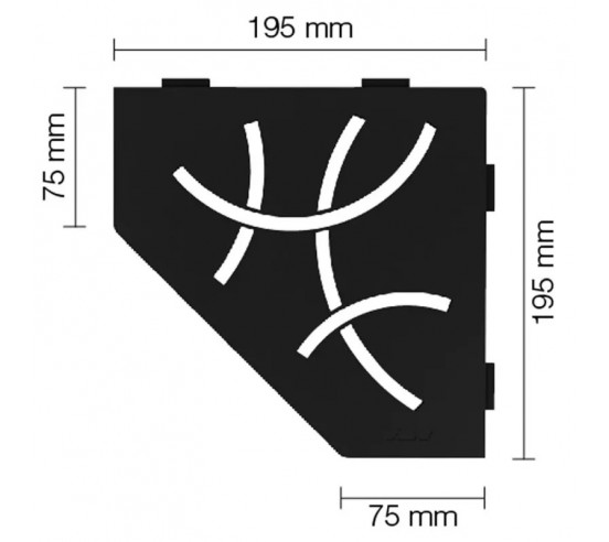 Tablette d'angle de douche SHELF-E-S2 19,5x19,5cm CURVE D6 SCHLUTER - 23