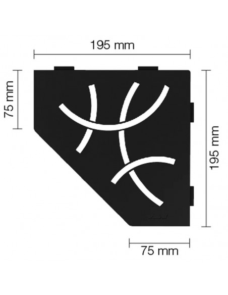 Tablette d'angle de douche SHELF-E-S2 19,5x19,5cm CURVE D6 SCHLUTER - 23