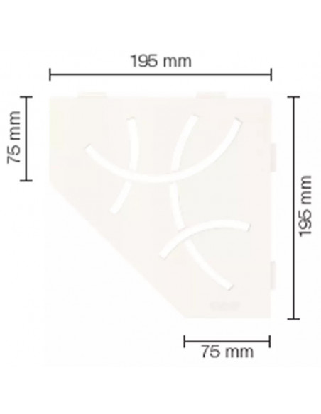 Tablette d'angle de douche SHELF-E-S2 19,5x19,5cm CURVE D6 SCHLUTER - 26