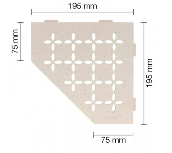 Tablette d'angle de douche SHELF-E-S2 19,5x19,5cm FLORAL D5 SCHLUTER - 5