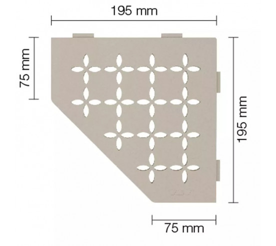 Tablette d'angle de douche SHELF-E-S2 19,5x19,5cm FLORAL D5 SCHLUTER - 8
