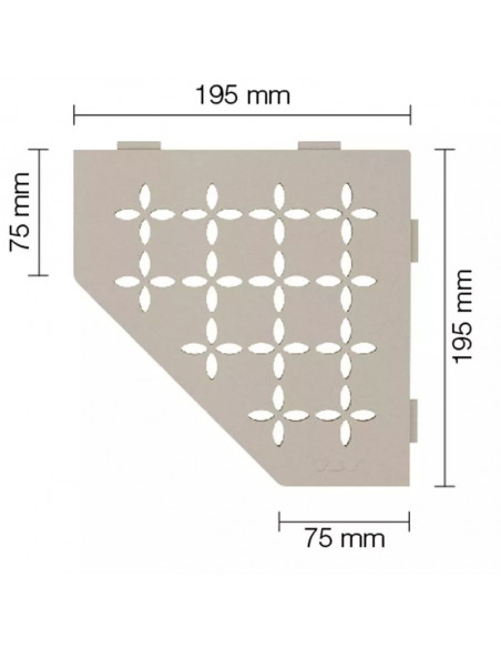 Tablette d'angle de douche SHELF-E-S2 19,5x19,5cm FLORAL D5 SCHLUTER - 8