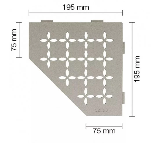 Tablette d'angle de douche SHELF-E-S2 19,5x19,5cm FLORAL D5 SCHLUTER - 11