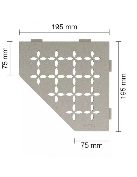 Tablette d'angle de douche SHELF-E-S2 19,5x19,5cm FLORAL D5 SCHLUTER - 11
