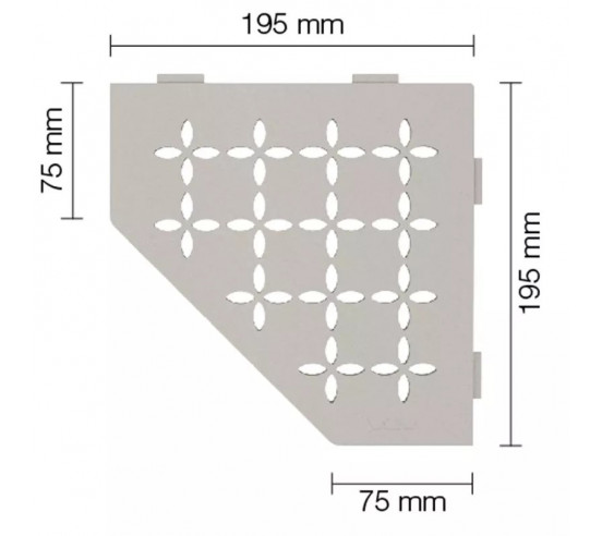 Tablette d'angle de douche SHELF-E-S2 19,5x19,5cm FLORAL D5 SCHLUTER - 14