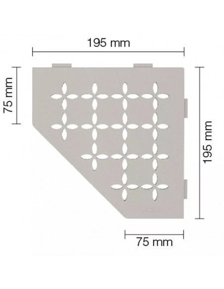 Tablette d'angle de douche SHELF-E-S2 19,5x19,5cm FLORAL D5 SCHLUTER - 14