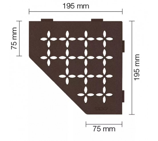 Tablette d'angle de douche SHELF-E-S2 19,5x19,5cm FLORAL D5 SCHLUTER - 20