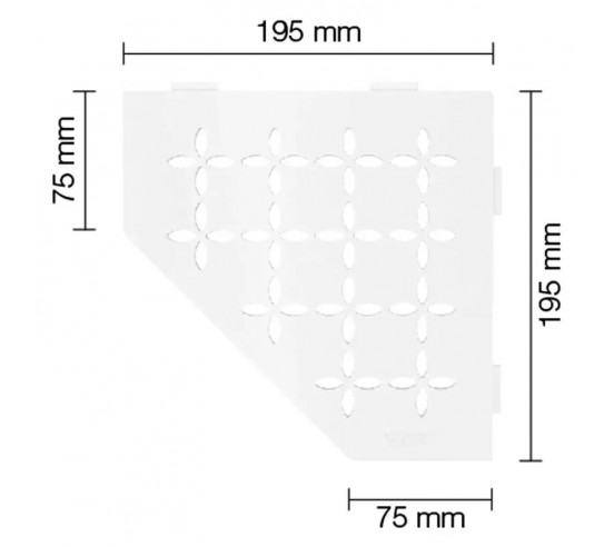 Tablette d'angle de douche SHELF-E-S2 19,5x19,5cm FLORAL D5 SCHLUTER - 26