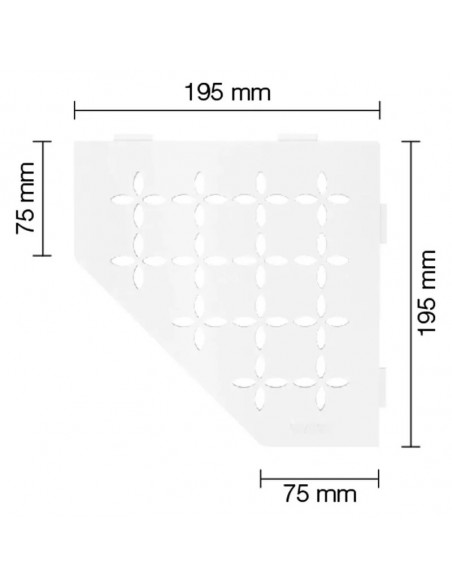 Tablette d'angle de douche SHELF-E-S2 19,5x19,5cm FLORAL D5 SCHLUTER - 26