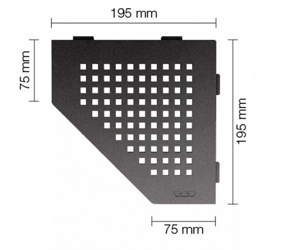 Tablette d'angle de douche SHELF-E-S2 19,5x19,5cm SQUARE D3 SCHLUTER - 17