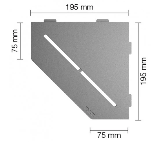 Tablette d'angle de douche SHELF-E-S2 19,5x19,5cm PURE D7 SCHLUTER - 10