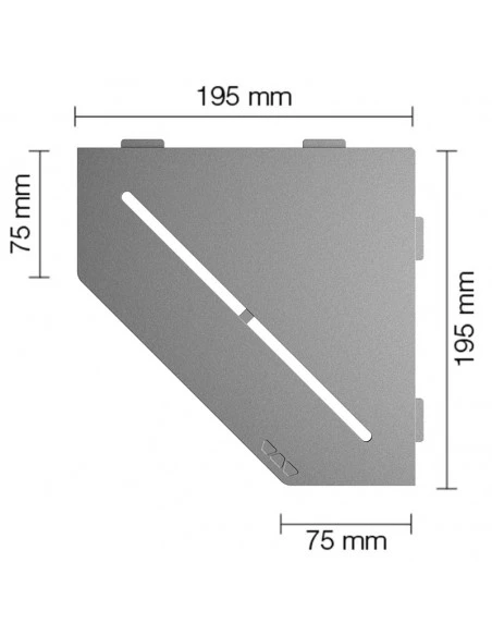Tablette d'angle de douche SHELF-E-S2 19,5x19,5cm PURE D7 SCHLUTER - 10