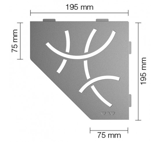 Tablette d'angle de douche SHELF-E-S2 19,5x19,5cm CURVE D6 SCHLUTER - 12