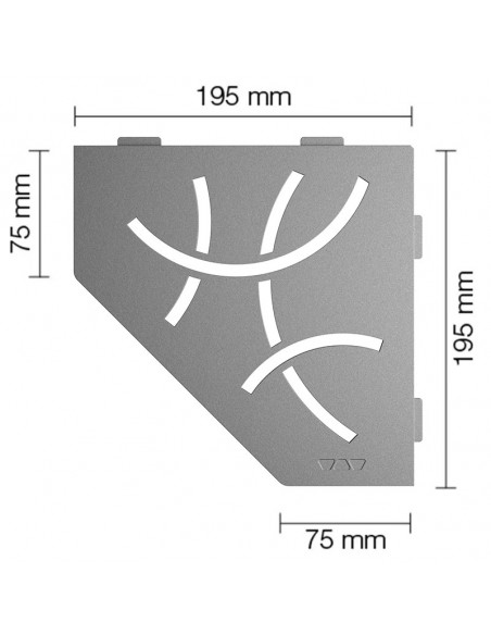 Tablette d'angle de douche SHELF-E-S2 19,5x19,5cm CURVE D6 SCHLUTER - 12