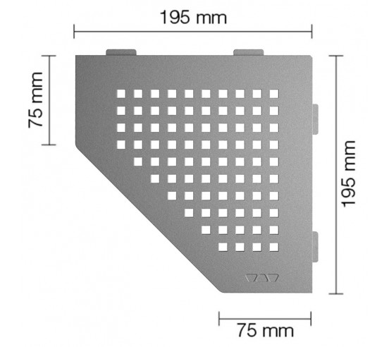 Tablette d'angle de douche SHELF-E-S2 19,5x19,5cm SQUARE D3 SCHLUTER - 12