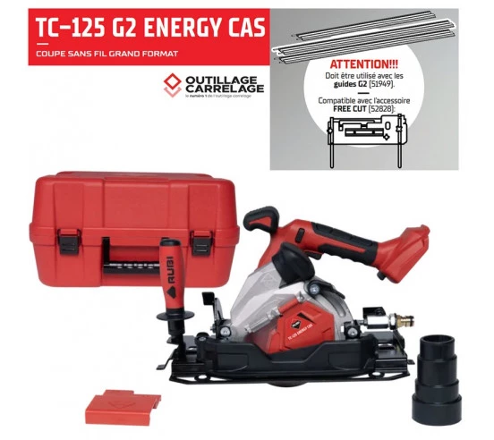 Scie circulaire TC-125 G2 18V CAS (8500 tours/min) sans batterie, ni chargeur RUBI - 1