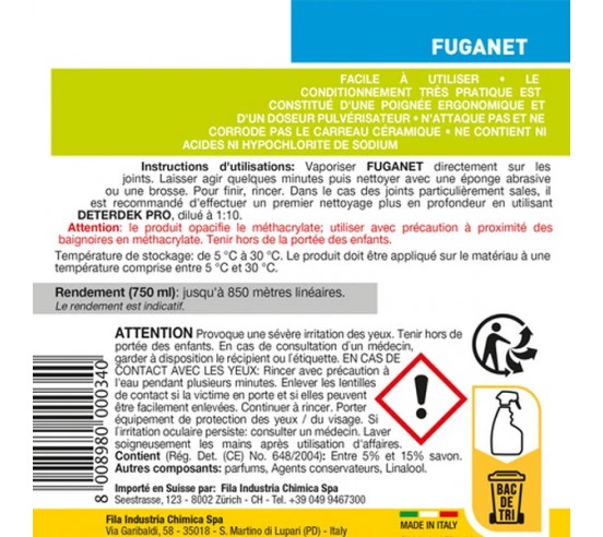 Nettoyant joint puissant 750ml en spray FUGANET FILA - 2