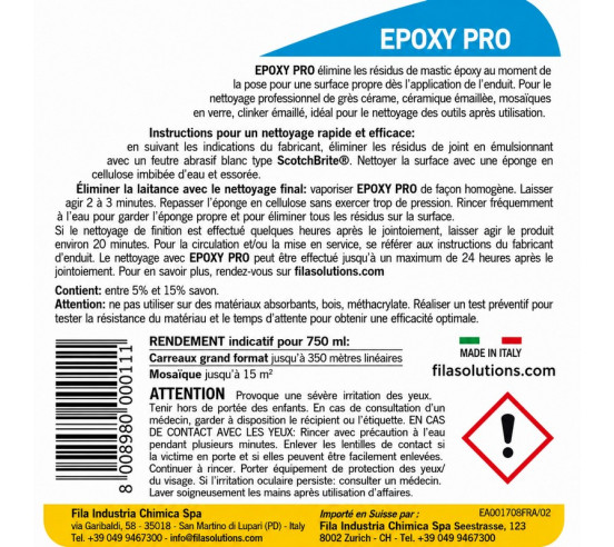 Nettoyant instantané pour époxy frais 750ml en spray EPOXY PRO FILA - 3