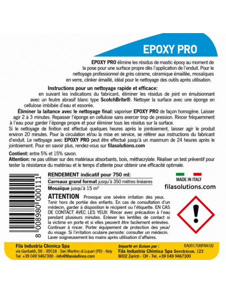 Nettoyant instantané pour époxy frais 750ml en spray EPOXY PRO FILA - 3