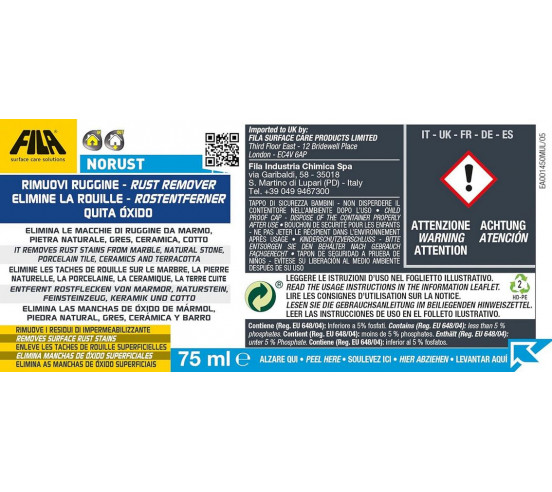 Détachant Antirouille flacon de 75ml NORUST FILA - 3