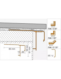 Angle sortant pour profilés BARA-RAK Gris métallique (GM) SCHLUTER - 1 2