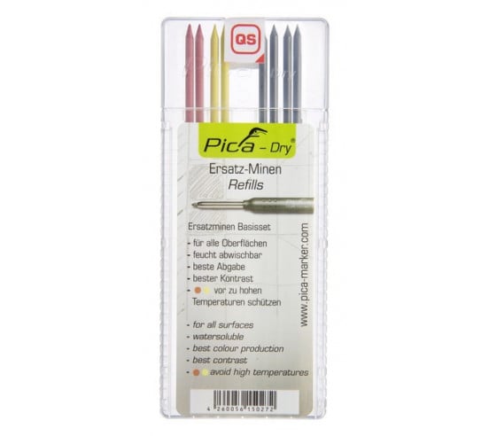 Pica-Dry 8x mines de rechange 4020 ( Rouge,Jaune,Graphite ) PICA - 1