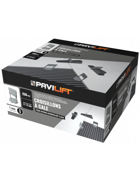 250 Croisillons autonivelants à cale en "I" 1mm (carrelage de 3 à 14mm) - 1