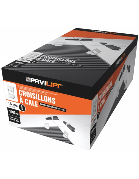 1000 Croisillons autonivelants à cale en "I" 1,5mm (carrelage de 3 à 14mm) - 1
