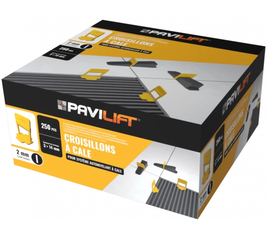 250 Croisillons autonivelants à cale en "I" 2mm (carrelage de 3 à 14mm) - 1