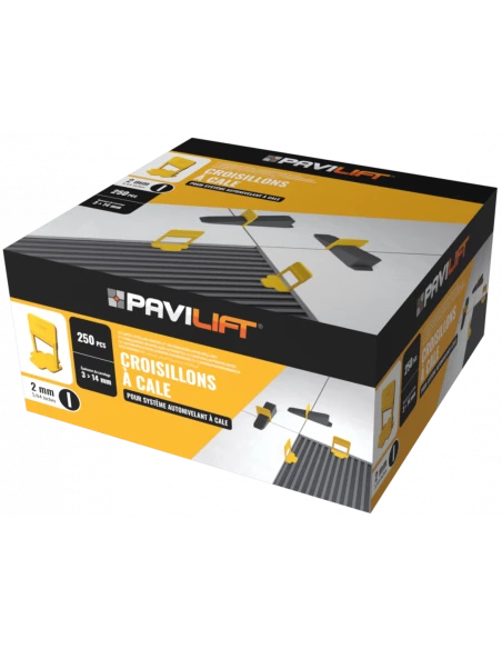 250 Croisillons autonivelants à cale en "I" 2mm (carrelage de 3 à 14mm) - 1