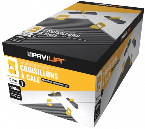 1000 Croisillons autonivelants à cale en "I" 2mm (carrelage de 3 à 14mm) - 1