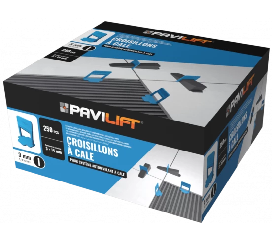 250 Croisillons autonivelants à cale en "I" 3mm (carrelage de 3 à 14mm) - 1