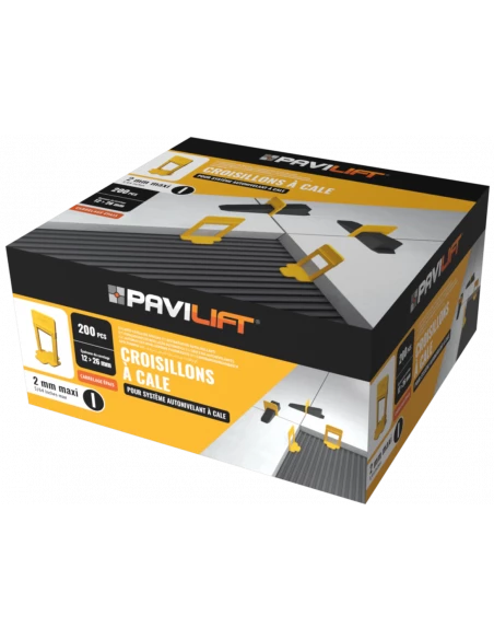 200 Croisillons autonivelants "MAXI" à cale en "I" 2mm (carrelage de 12 à 26mm) - 1