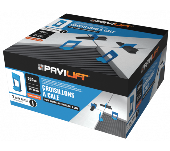 200 Croisillons autonivelants "MAXI" à cale en "I" 3mm (carrelage de 12 à 26mm) - 1