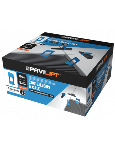 200 Croisillons autonivelants "MAXI" à cale en "I" 3mm (carrelage de 12 à 26mm) - 1