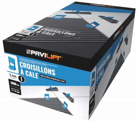 1000 Croisillons autonivelants à cale en "I" 3mm (carrelage de 3 à 14mm) - 1