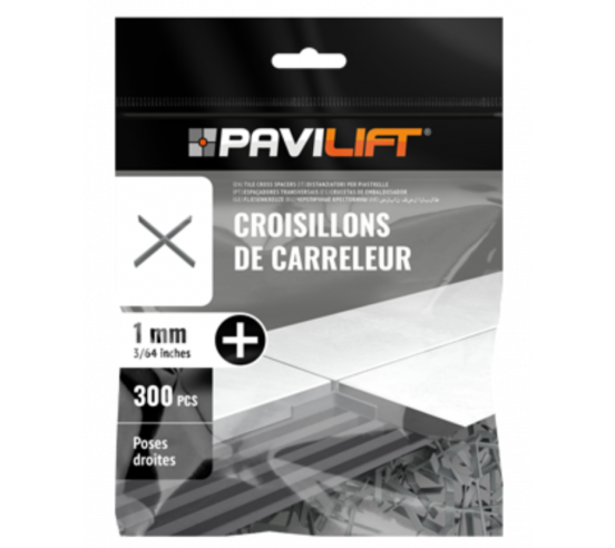 Sachet de 300 croisillons  en "+" 1mm Pavilift - 1