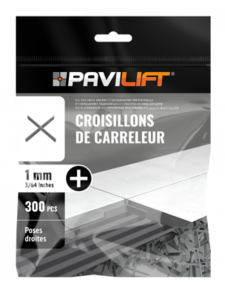 Sachet de 300 croisillons  en "+" 1mm Pavilift - 1