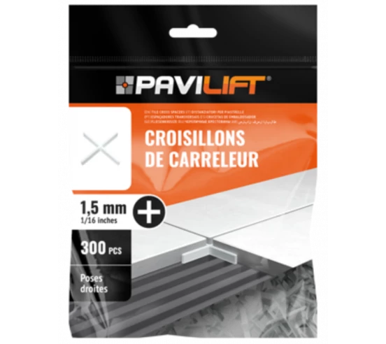 Sachet de 300 croisillons  en "+" 1,5mm Pavilift - 1