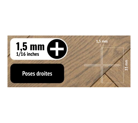 Sachet de 300 croisillons  en "+" 1,5mm Pavilift - 3