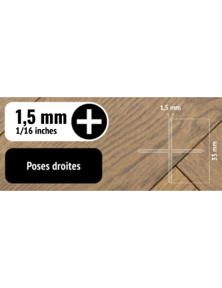Sachet de 600 croisillons  en "+" 1,5mm Pavilift - 3