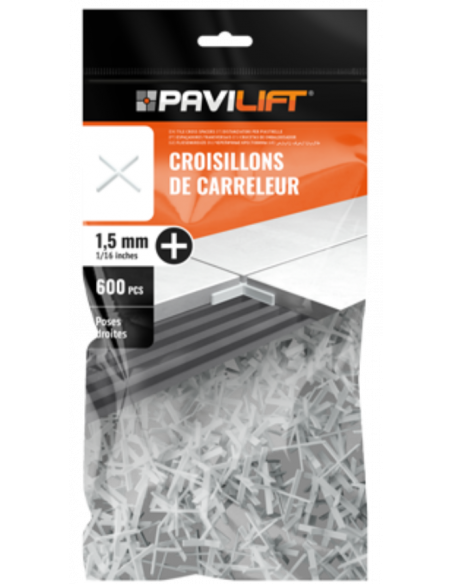 Sachet de 600 croisillons  en "+" 1,5mm Pavilift - 1