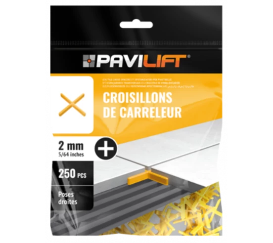 Sachet de 250 croisillons  en "+" 2mm Pavilift - 1