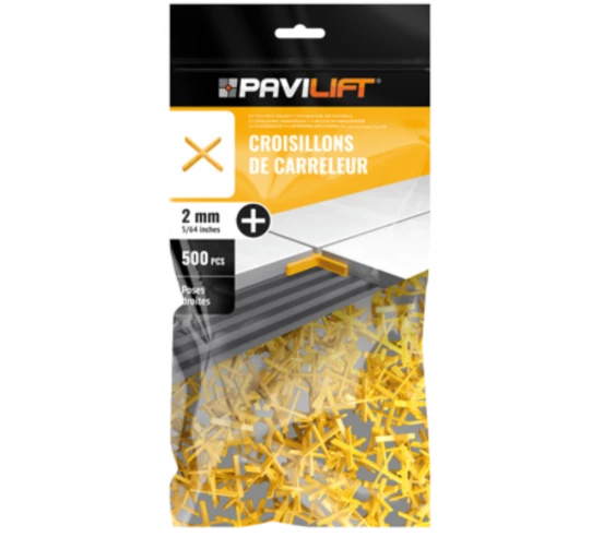 Sachet de 500 croisillons  en "+" 2mm Pavilift - 1