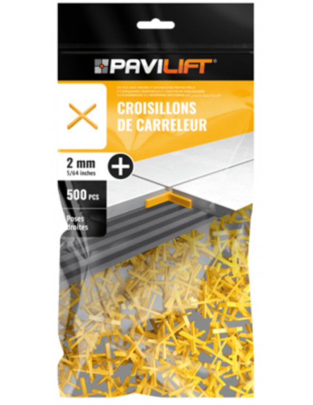 Sachet de 500 croisillons  en "+" 2mm Pavilift - 1