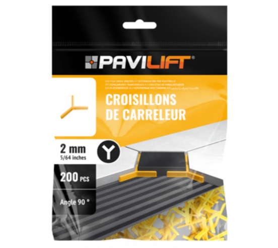 Sachet de 250 croisillons  en "Y 90°" 2mm Pavilift - 1
