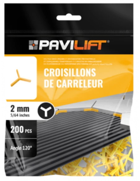 Sachet de 250 croisillons  en "Y 120°" 2mm Pavilift - 1
