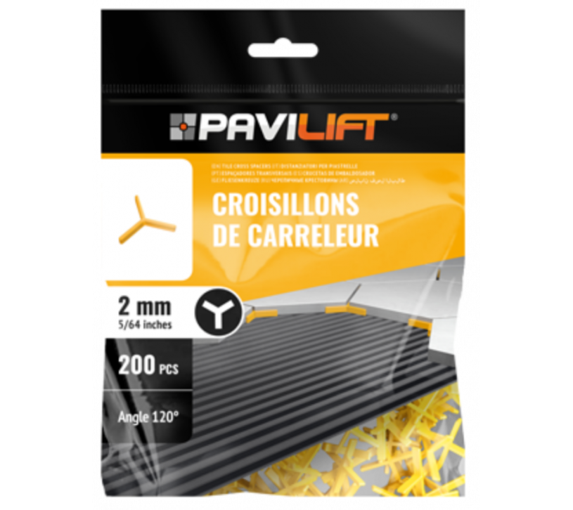 Sachet de 100 croisillons autonivelants 2 mm en I Pavilift®