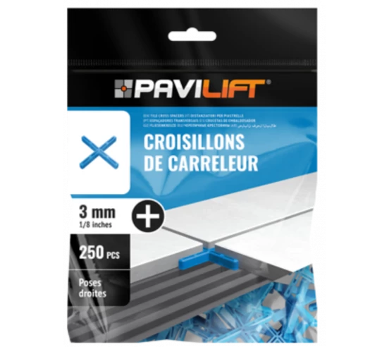 Sachet de 250 croisillons  en "+" 3mm Pavilift - 1